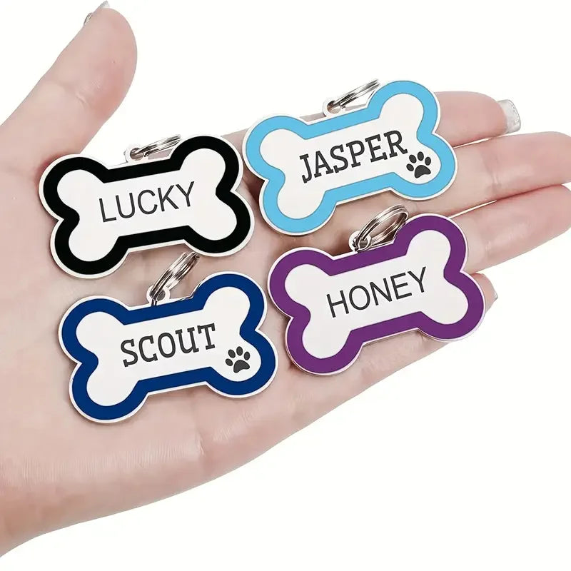 Personalized Pet ID Tag - Custom Engraved Dog Bone Name Tag