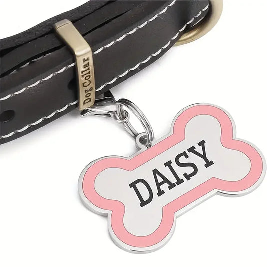 Personalized Pet ID Tag - Custom Engraved Dog Bone Name Tag