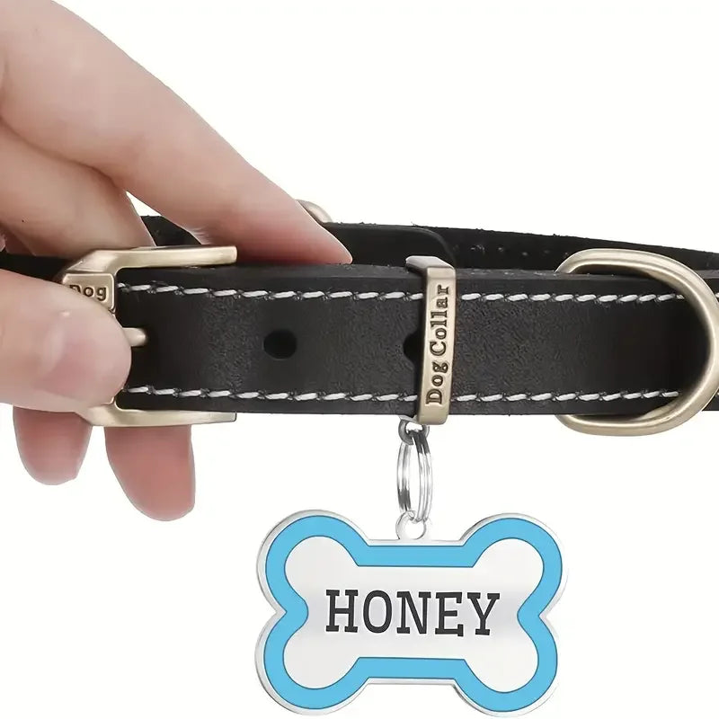 Personalized Pet ID Tag - Custom Engraved Dog Bone Name Tag